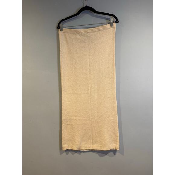 I.B. Diffusion Knit Midi Skirt Cream Silk Angora Blend Size S - Picture 2 of 3